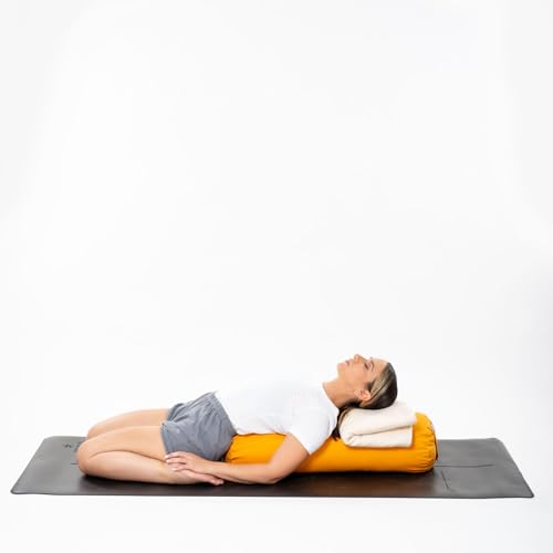 Round Cotton Yoga Bolster for Back Support S518696