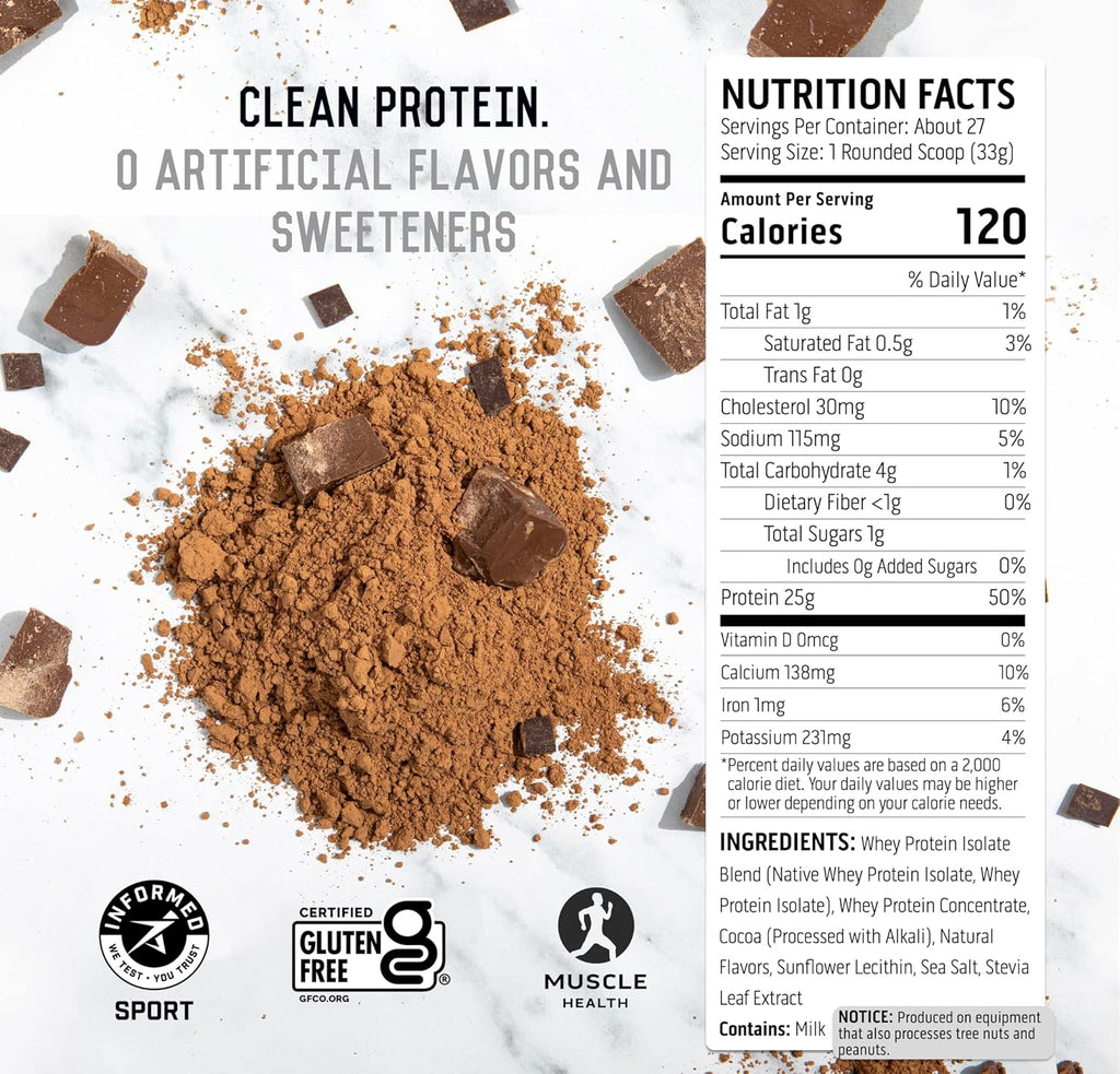 Chocolate Whey & Plant Protein Powder Blend, 18 Servings U65491