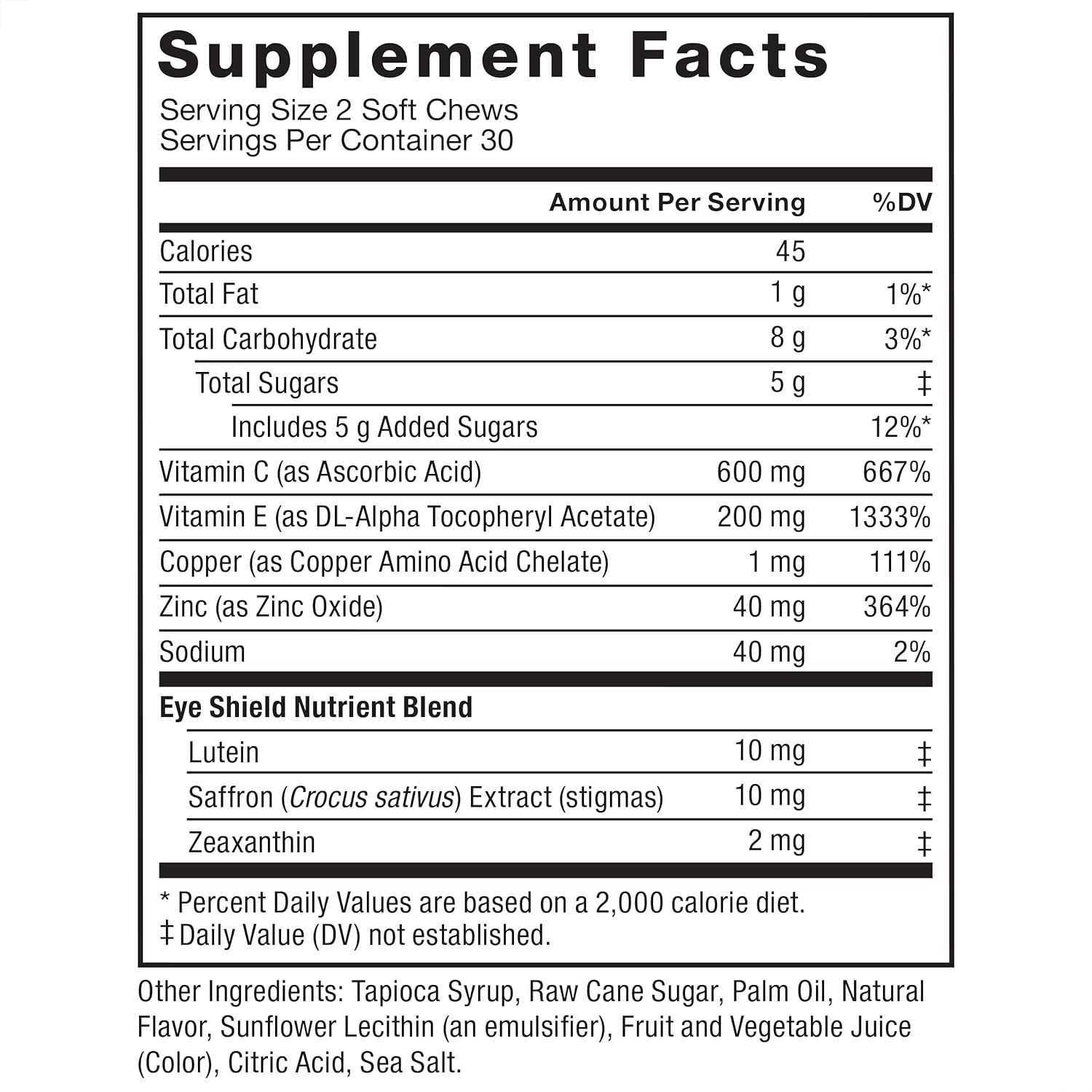 Eye Vitamins with Lutein & Zeaxanthin, Tropical Punch Flavor, 60 Soft Chews Y7593
