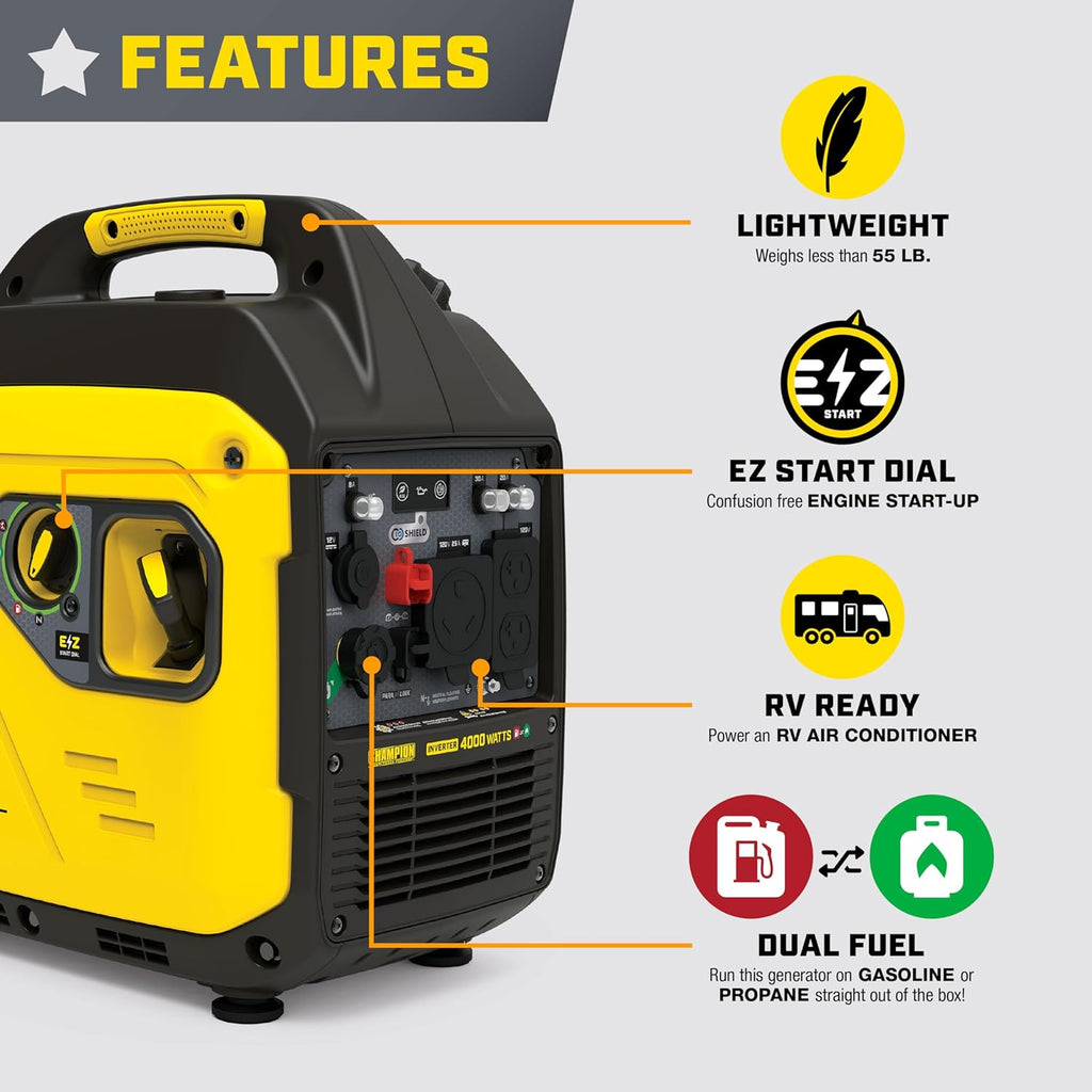 4000-Watt Dual Fuel RV Ready Portable Inverter Generator N171166