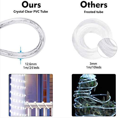 LED Rope Lights Outdoor 100ft, 720 LED Connectable Flexible Tube, 8 Modes, Waterproof for Garden Patio Party Decoration H83567