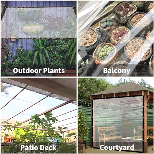7x7 FT Clear Waterproof PVC Tarpaulin for Garden Pavilion O806516
