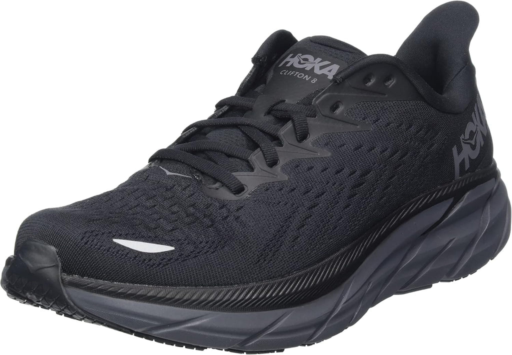 HOKA ONE Men's Clifton Shoes, Black/Black, 10