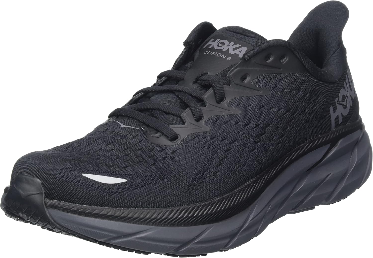 HOKA ONE Men's Clifton Shoes, Black/Black, 10