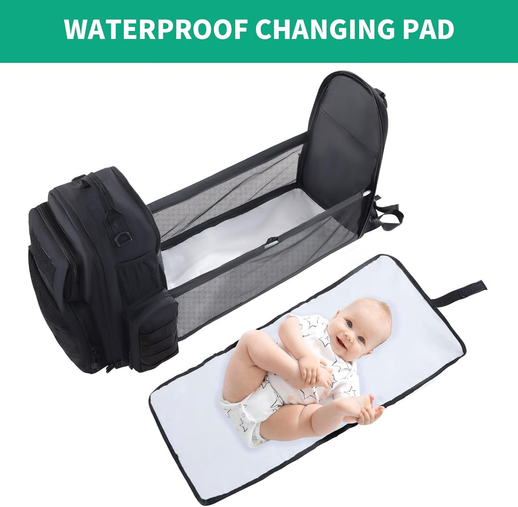 Diaper Bag Backpack with Changing Station, Expandable, Waterproof V8133