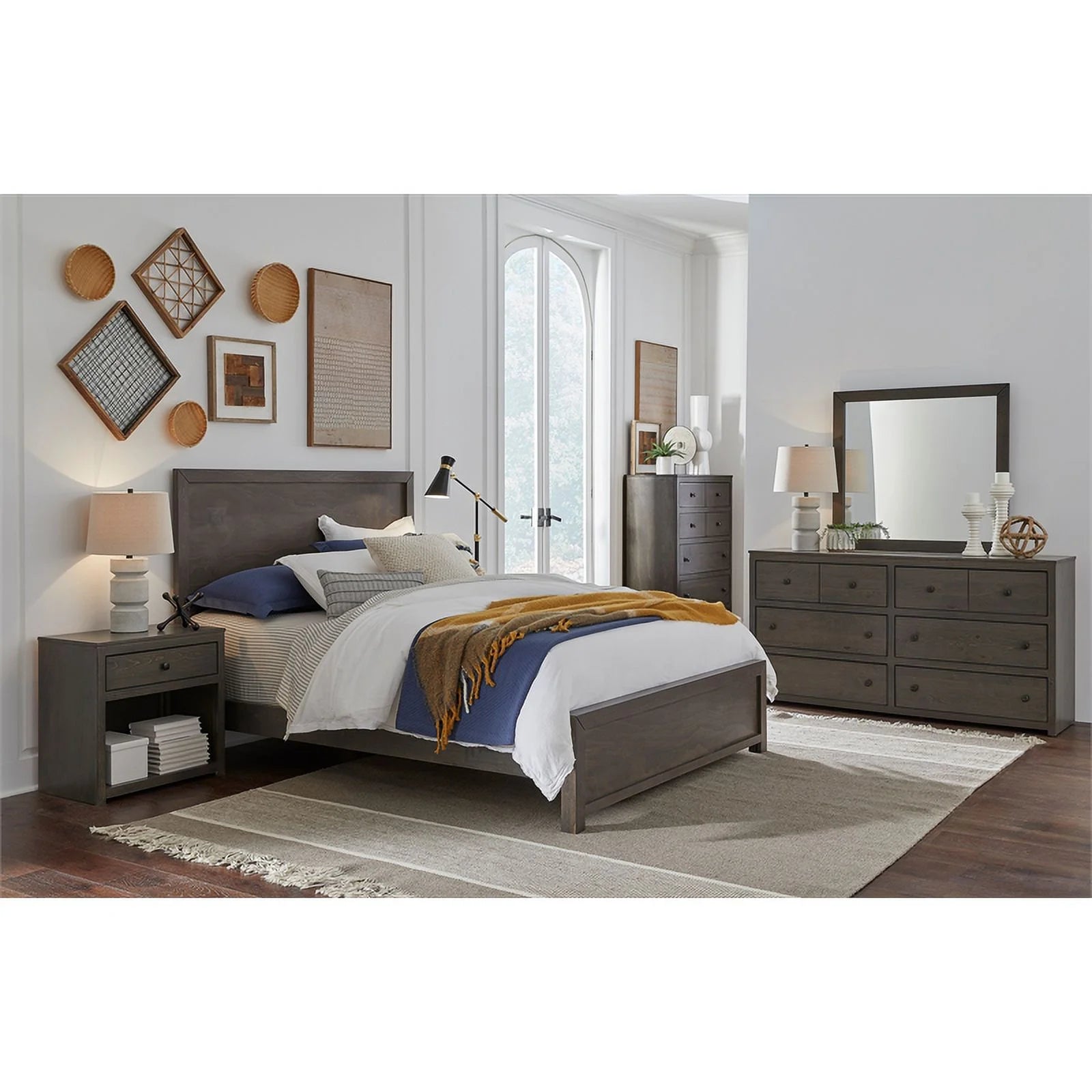 6-Drawer Wood Dresser in Stone Brown K781