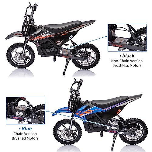 Electric Dirt Bike for Kids, Ride on Motorcycle with LED Headlight, Blue T578