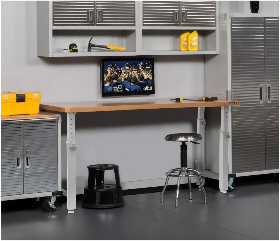 Height Adjustable Wood Top Workbench O700811