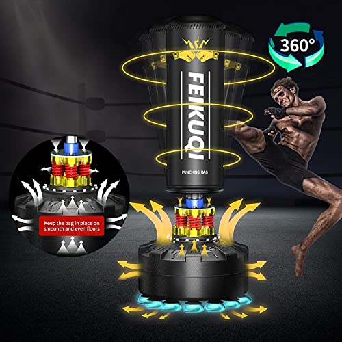Punching Bag with Stand 70" for Adults, 205lbs Boxing Bag, Shock Absorber, Suction Cup Base, Home Gym S73416
