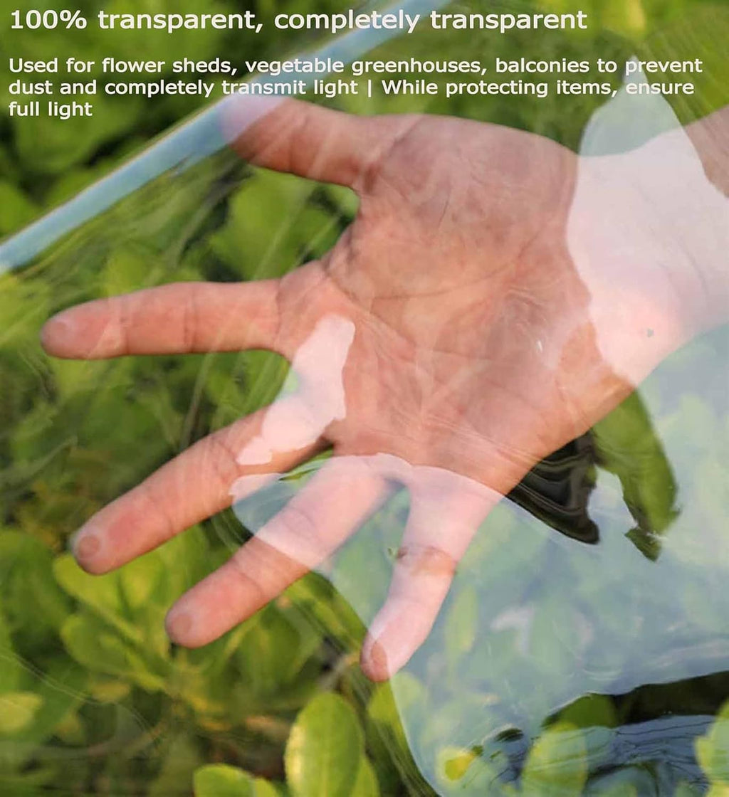 Heavy Duty Waterproof PVC Transparent Tarpaulin Cover for Patio Tent Enclosure, 1x3m Y690379