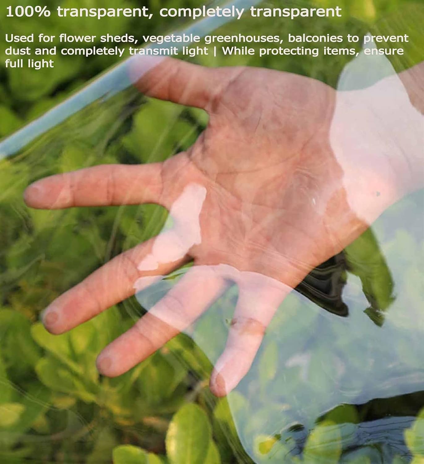 Heavy Duty Waterproof PVC Transparent Tarpaulin Cover for Patio Tent Enclosure, 1x3m Y690379