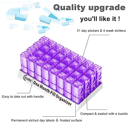 Monthly Pill Organizer 30 Day 2 Times a Day AM PM C15668