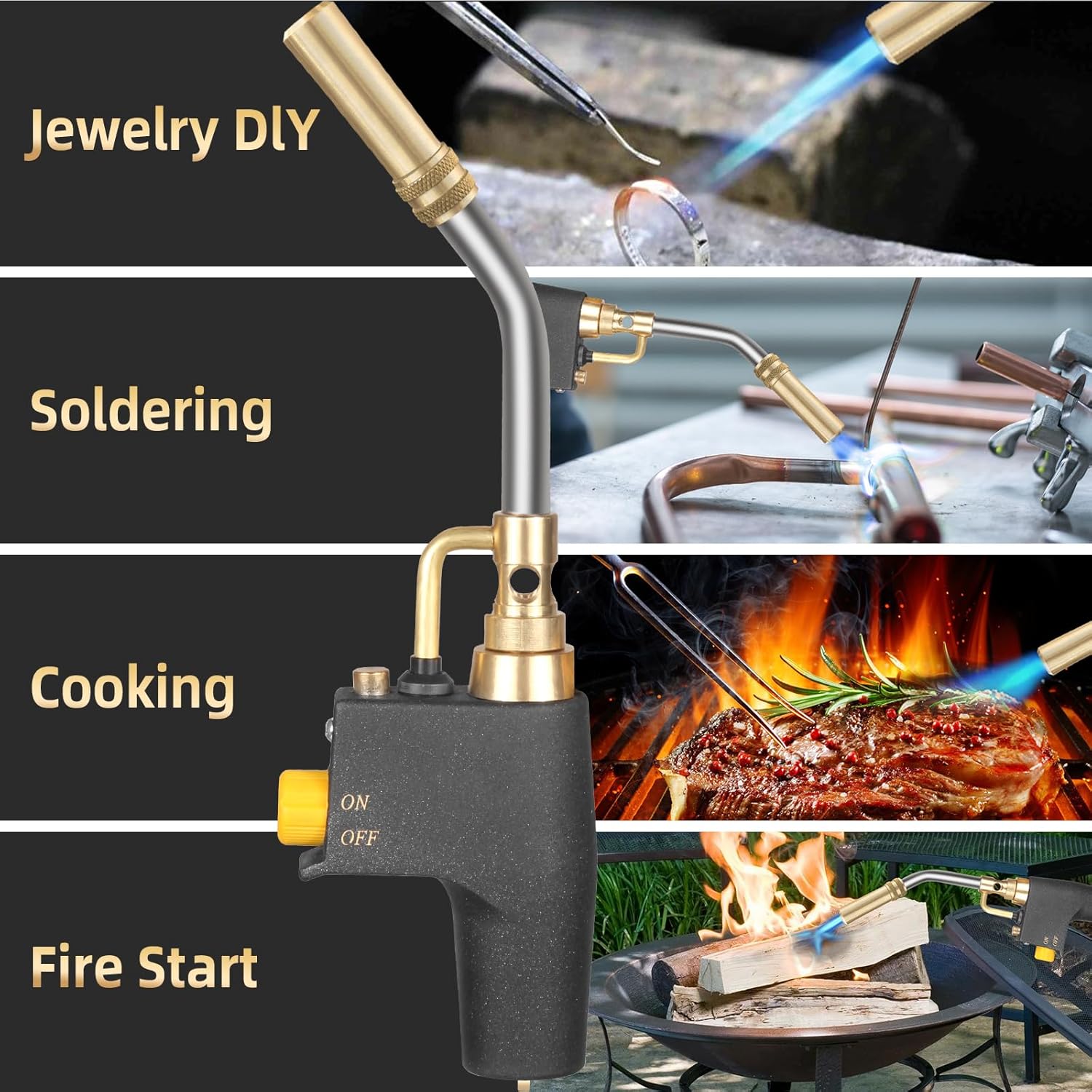 Propane Torch Head with Igniter for Soldering and Welding A24186