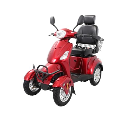 Mobility Scooters for Seniors & Adults 500lbs Capacity - 800W All Terrain Electric Powered Wheelchair Device - Heavy Duty Mobility Scooter for Travel - w/Remote Key - 40 Mile Long Range (Red)