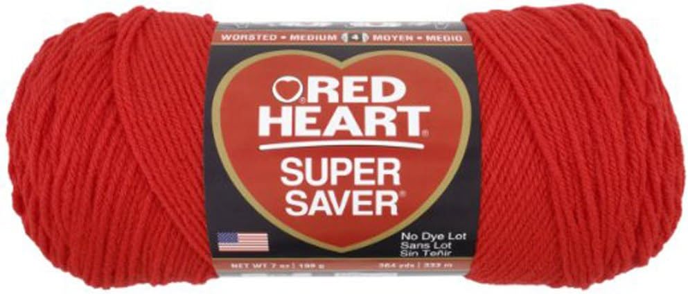 Red Heart Yarn Super Saver 3945 Hot Red 7 oz