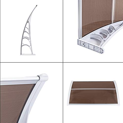 Window Awning Door Canopy, 35" x 40" Polycarbonate, UV Rain Snow Protection T885205