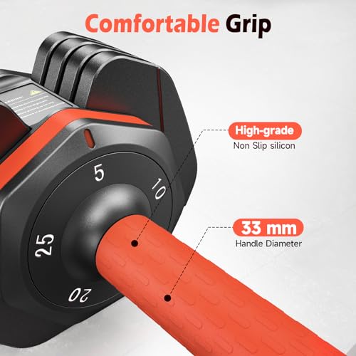 Adjustable Dumbbells Set, 5-55LB Pair, Anti-Slip Handle for Home Gym O6867