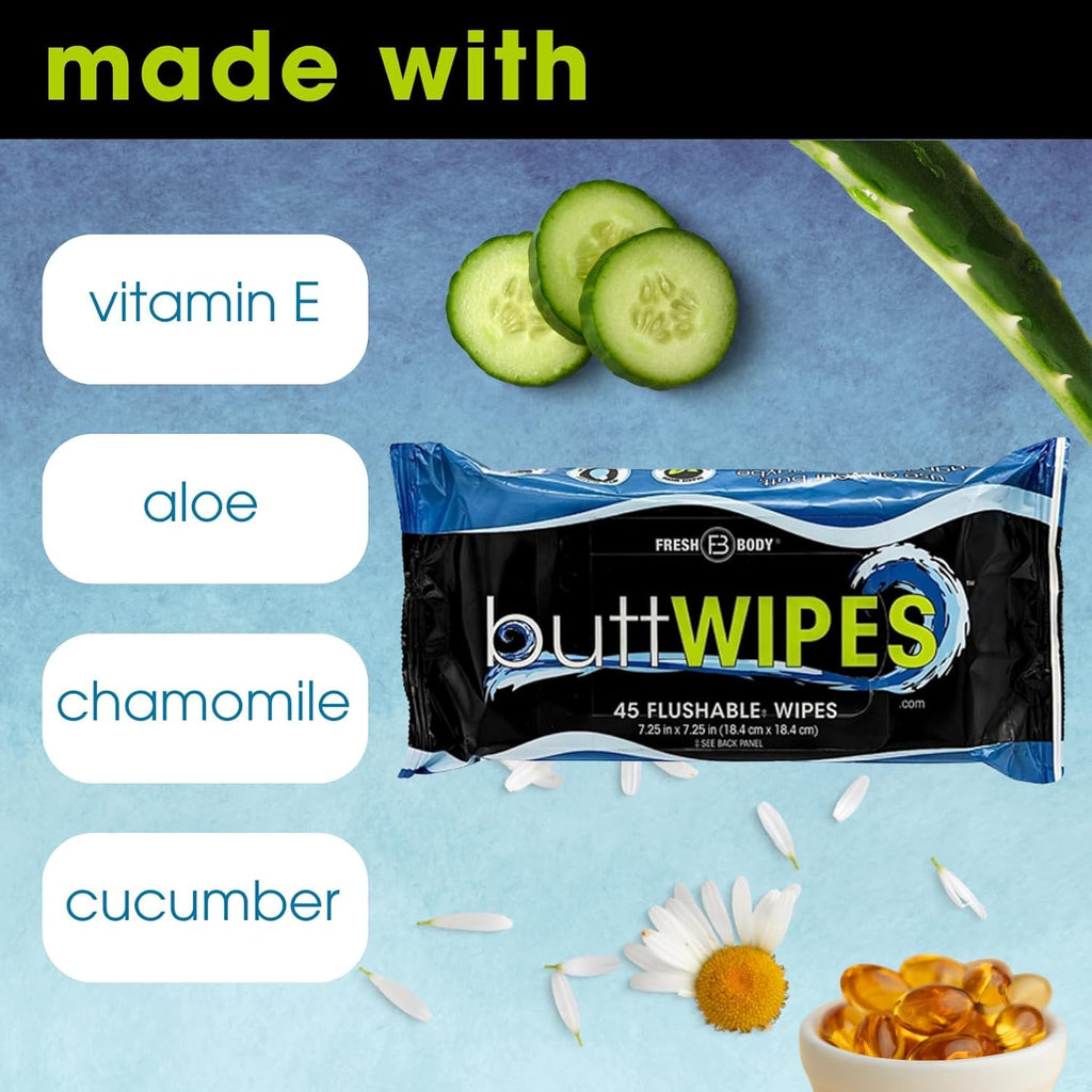 Flushable Wipes for Adults with Aloe and Vitamin E O3626