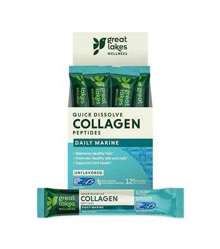 Great Lakes Wellness Collagen Peptides Powder for Skin, Hair, Nails, Joints & Digestion - Unflavored - Quick Dissolve Hydrolyzed, Non-GMO, Keto, Kosher - 10 oz - Packaging May Vary