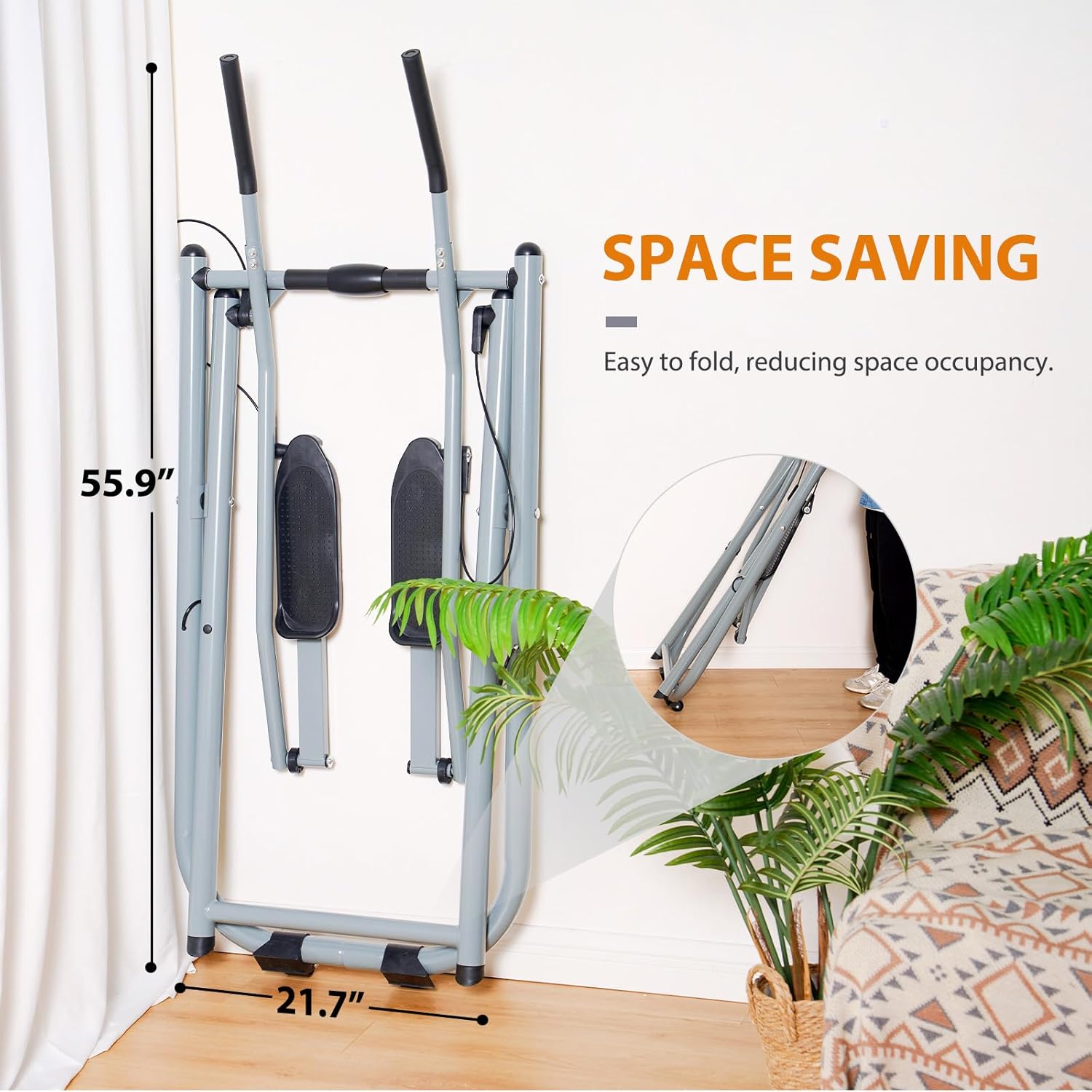 Air Walk Trainer Elliptical Machine Glider with Monitor for Home Gym, Up to 330LBS Z6366