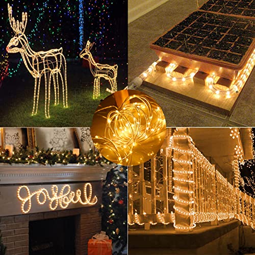 Solar Rope Lights Outdoor Waterproof 39FT 100LED Clear PVC Tube Fairy Lights J36737