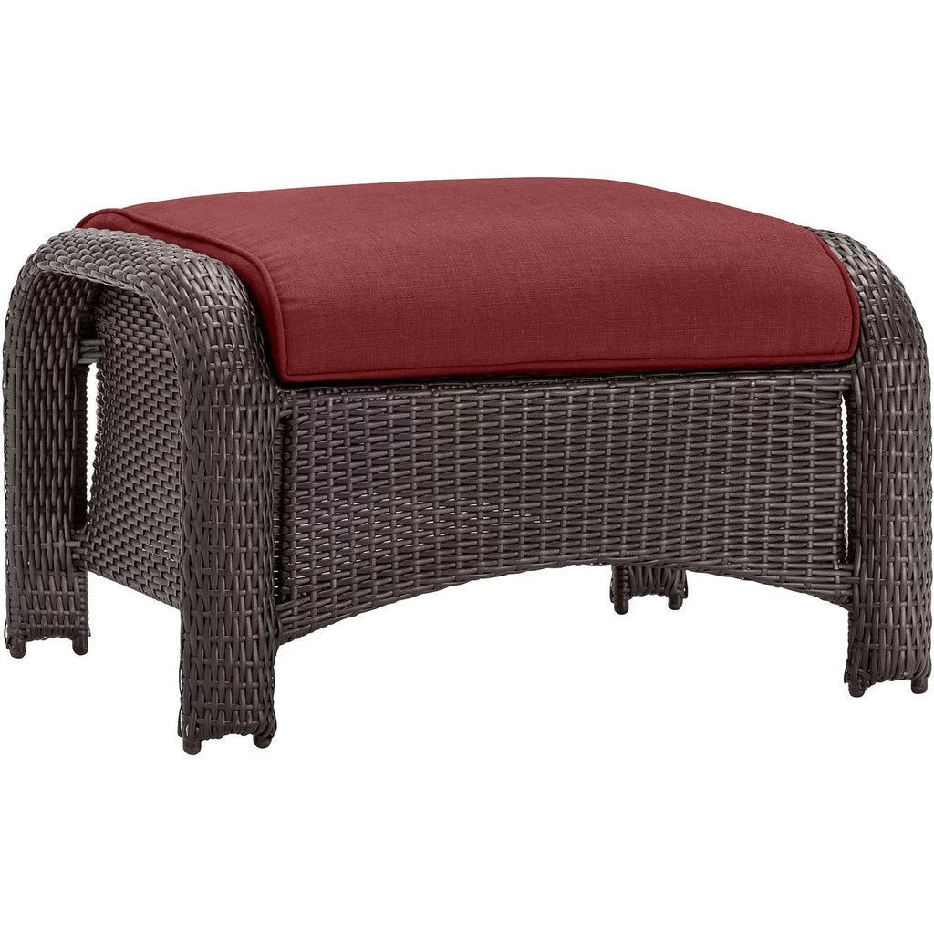 6-Piece Wicker Outdoor Conversation Set, Crimson Red P9795