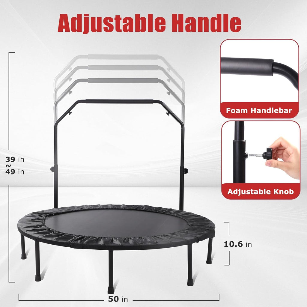 Foldable Mini Exercise Trampoline for Adults, 40/50 Inch Portable Fitness Trampoline T5436