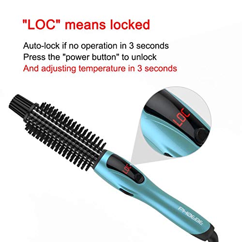 Curling Iron Brush, Dual Voltage Travel 1 Inch Ceramic Tourmaline Ionic Hair Curler Z3094