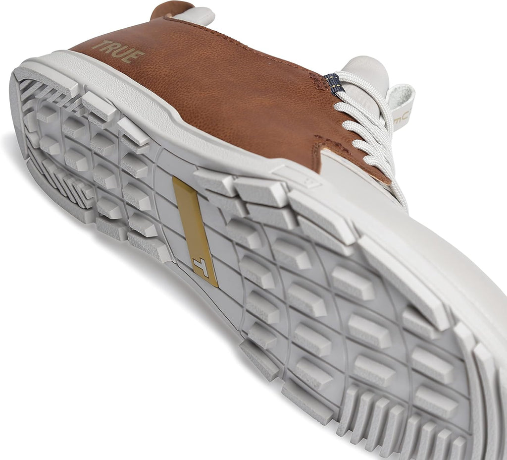 Men's Golf Shoes, Soft White/Brown, Size 9 I97251