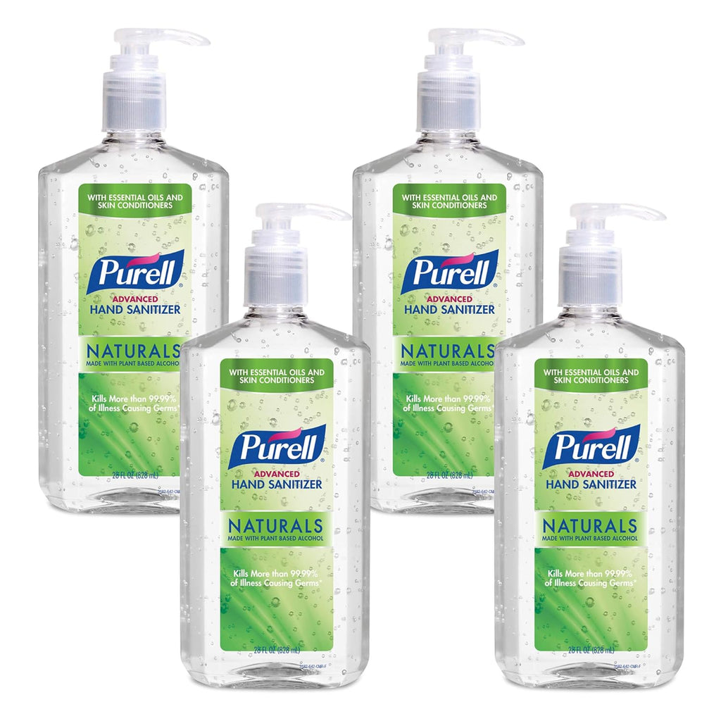 Purell Advanced Hand Sanitizer Naturals with Plant Based Alcohol, Citrus Scent, 28 fl oz Pump Bottle (Pack of 4) - 3182-04-CMR