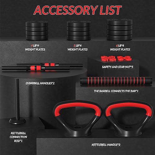 Adjustable Dumbbell and Barbell Kettlebell Set S2849