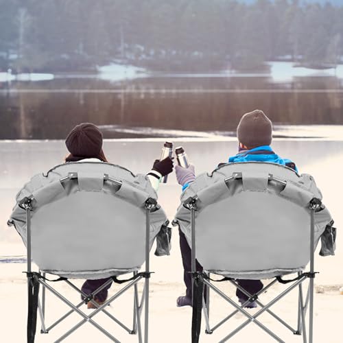 Heated Folding Camping Chair for Outdoor Sports, Portable for Adults, Supports 500 Lbs C42812