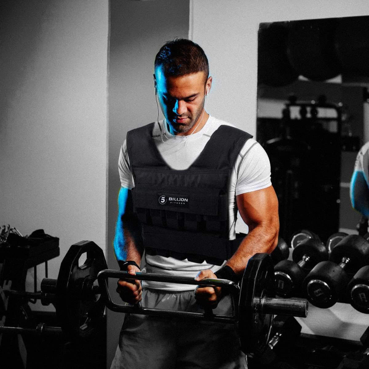 Adjustable Weighted Vest 0-44lbs with Solid Bar Weights for Strength Training I435