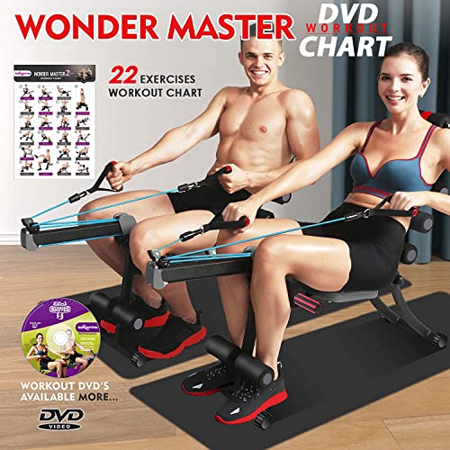 22-in-1 Core & Abdominal Workout Equipment, Foldable & Adjustable Rowing Machine for Home Gym T483