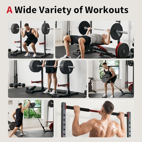 Adjustable Squat Rack with Pull-Up Bar for Home Gym C420161