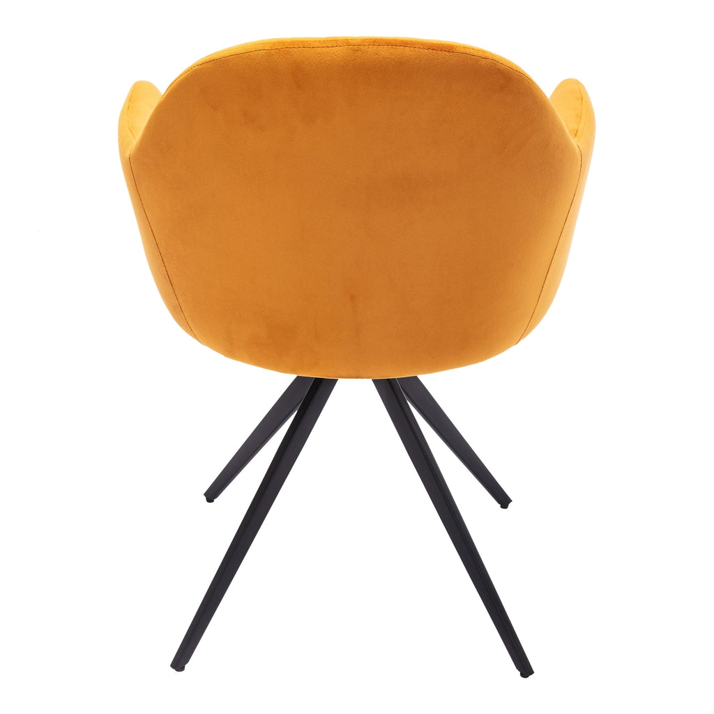 Swivel Arm Velvet Chair Cognac E41108
