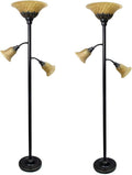 Elegant Designs LF2002-RBZ 3 Light Floor Lamp with Scalloped Glass Shades 3.9 Restoration Bronze (Pack of 2)