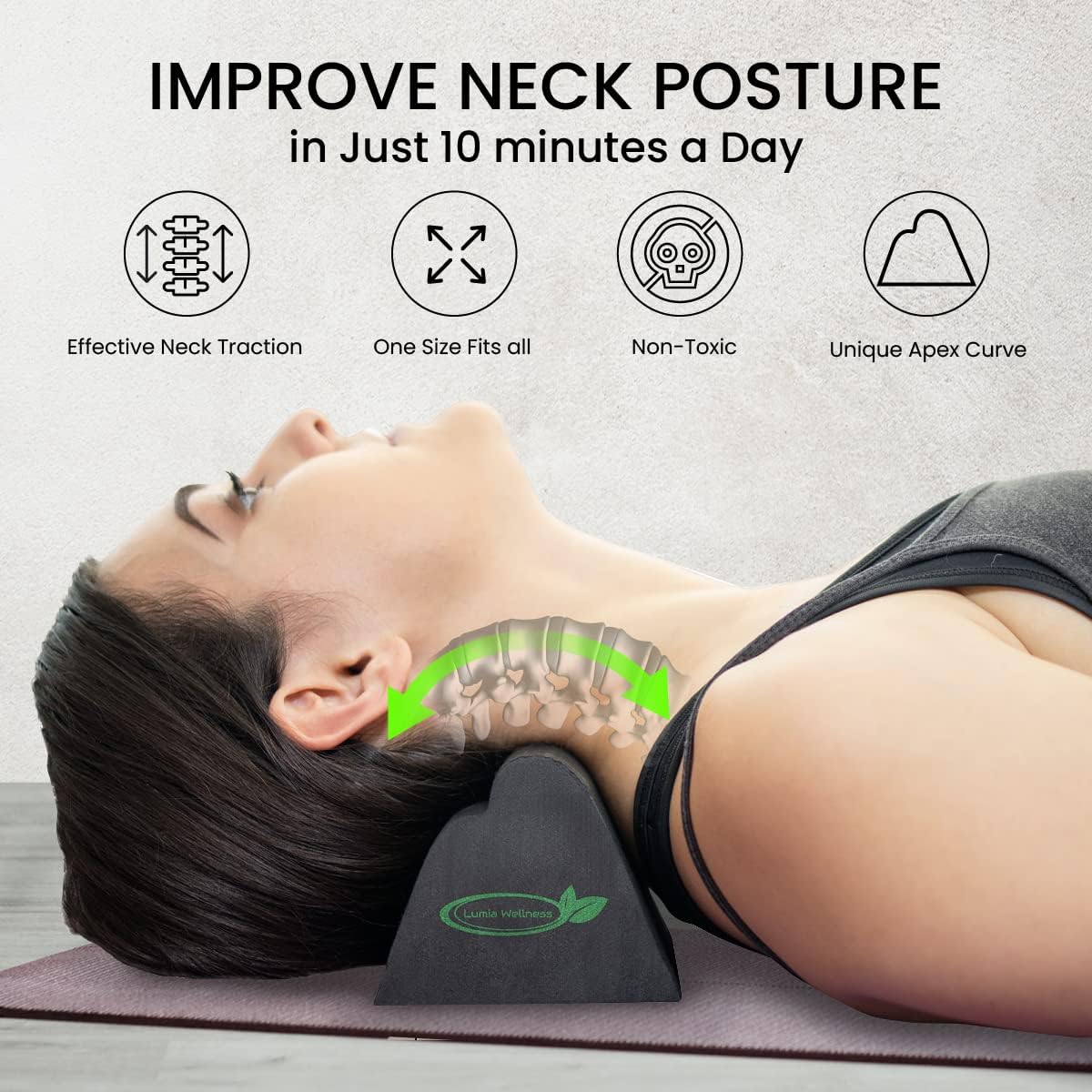 Cervical Traction Block for Neck Alignment, 3-Height Adjustable V99199