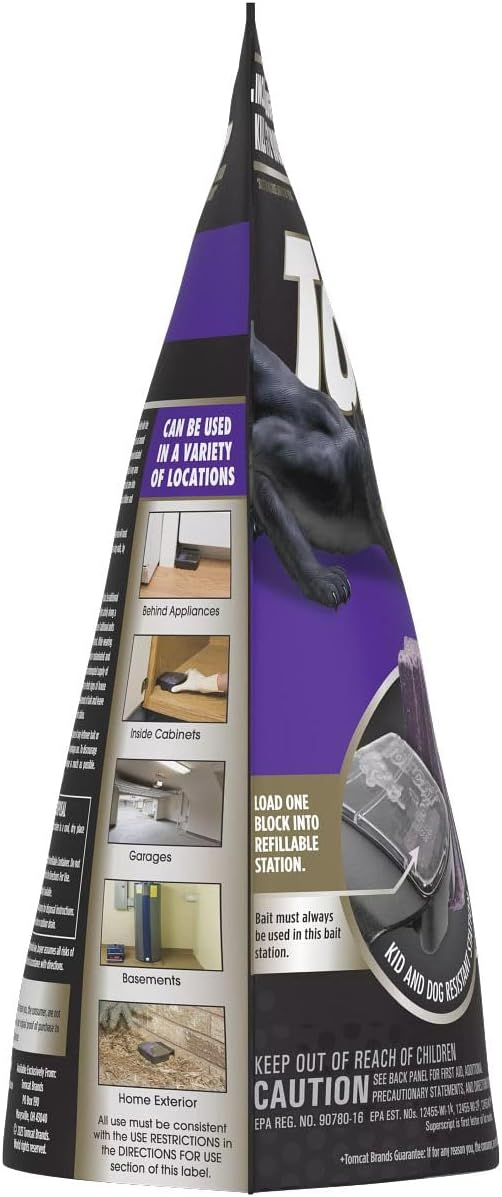 Mouse Bait Station with Refillable Poison Blocks, Indoor and Outdoor F612