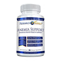 Research Verified Anemia Support - Replenish Iron, Regulate Hemoglobin, Improve Energy - Iron, Vitamin C, Vitamin A, B12, Folate, BioPerine - 60 capsules - Vegan