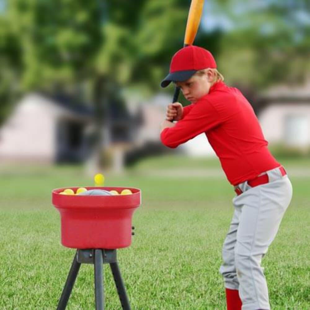 Mini Lite-Ball Pitching Machine with Steel Tripod & 8 Hour Battery F46043