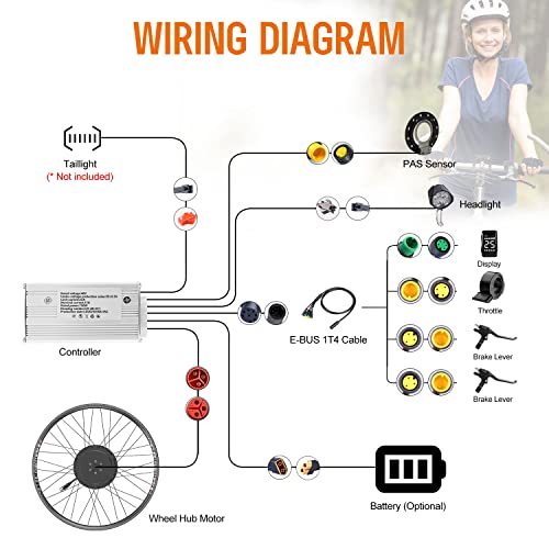 750W Rear Hub Motor Ebike Conversion Kit for 135-142mm Dropout, 26" 27.5" 700C P623