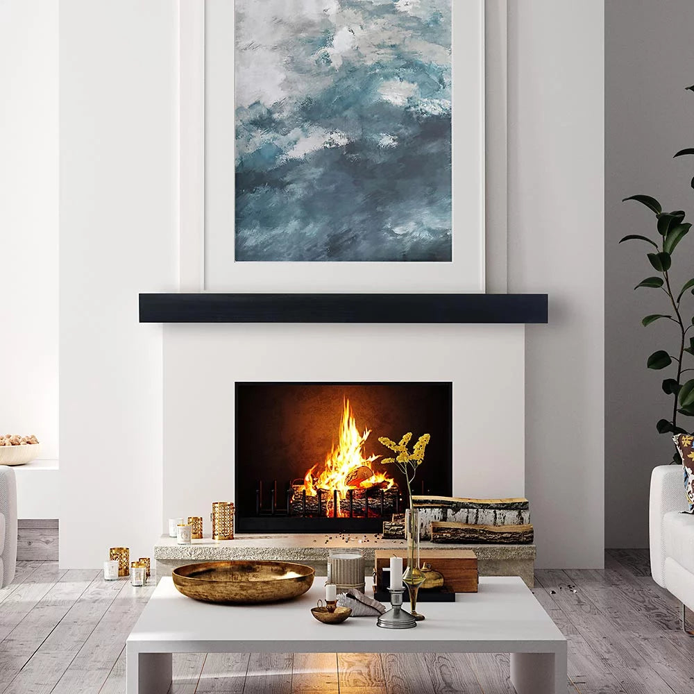 48" Floating Mantel Shelf with Corbels for Fireplaces - Black U479
