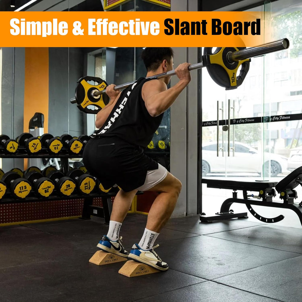 Cork Squat Wedge Block Non Slip Slant Board for Calf Stretching and Weightlifting T9242