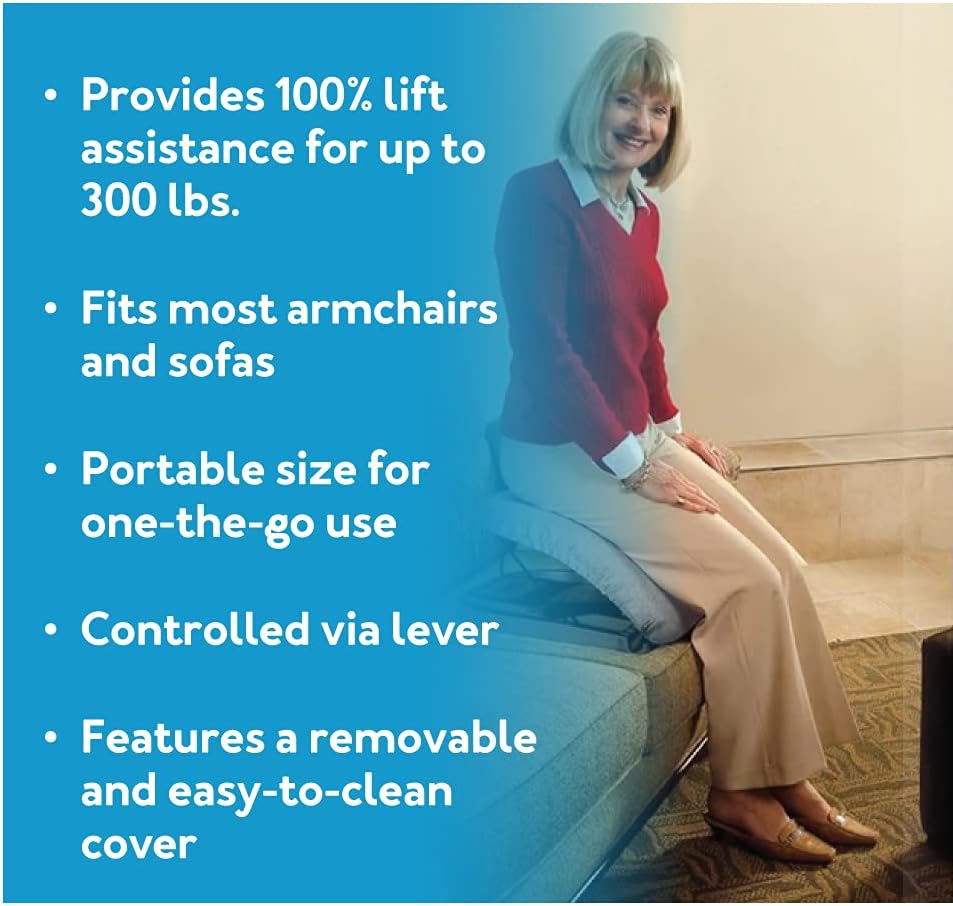 Portable Electric Lifting Seat, Supports Up to 300 Pounds, Navy Blue G805407