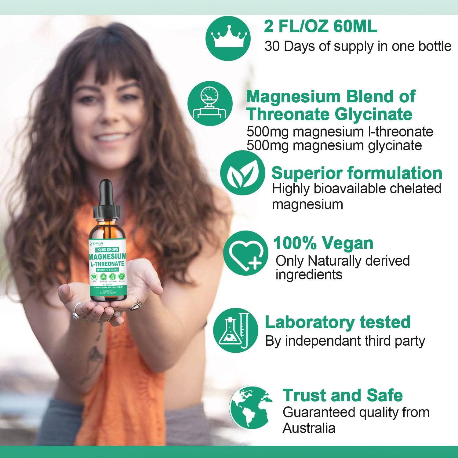 Magnesium L-Threonate Liquid with Apigenin, Theanine, and Lemon Balm G4885