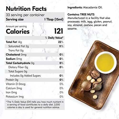 Macadamia Nut Oil, Cold-Pressed Extra Virgin, 25.3 fl oz F17038