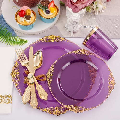 Gold Plastic Dinnerware Set for 50 Guests R298