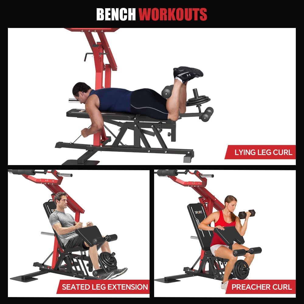 Leverage Machine, Multifunctional Strength Training Station, Plate Loaded Home Gym Z62567