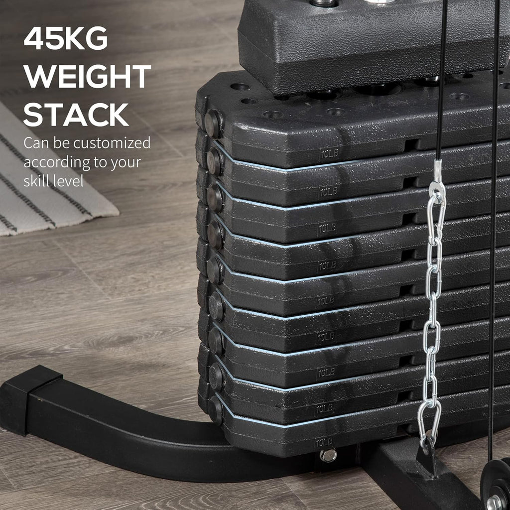 Home Gym System, Multifunction Workout Station with 100Lbs Weight Stack P536